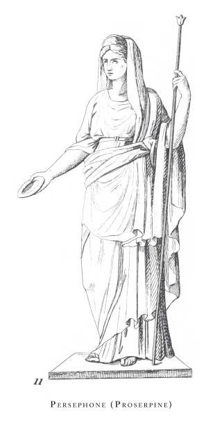 line drawing of Persephone