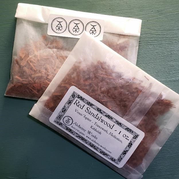 red sandalwood chips packaged